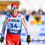 Candide Pralong à l'arrivée de l'étape haut-valaisanne de Coupe du monde